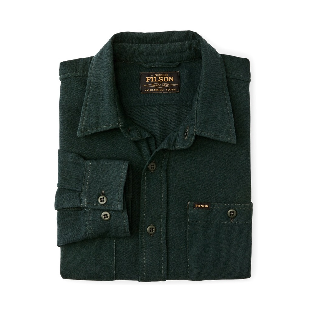 Filson The Rangeland Flannel Shirt in Forest Green - Picture 4 of 4
